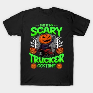 This Is My Scary Trucker Costume Funny Pumpkin Gift Idea for Halloween T-Shirt